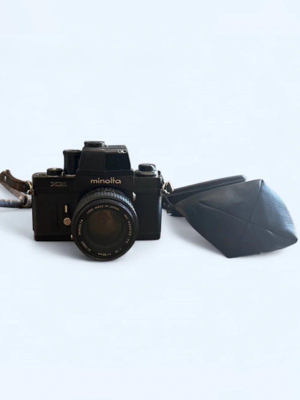 Minolta XK Film Camera w/ MC Rokkor 1:14 Lens & Leather Bag *Needs Repair*